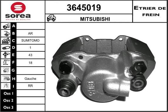 Sera 3645019 - Гальмівний супорт autocars.com.ua