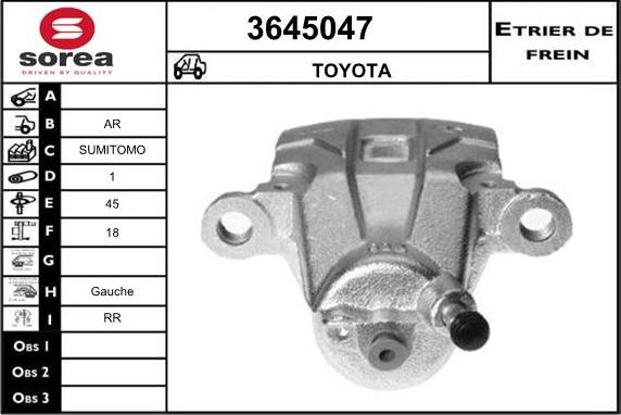 Sera 3645047 - Гальмівний супорт autocars.com.ua