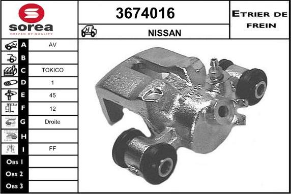 Sera 3674016 - Гальмівний супорт autocars.com.ua