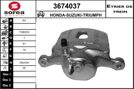 Sera 3674037 - Гальмівний супорт autocars.com.ua