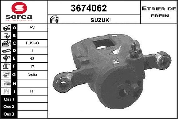 Sera 3674062 - Тормозной суппорт autodnr.net