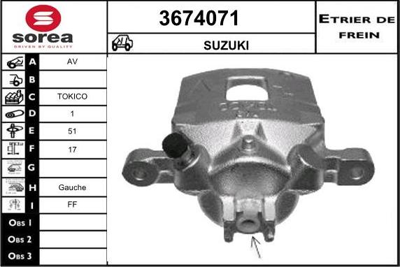 Sera 3674071 - Тормозной суппорт autodnr.net