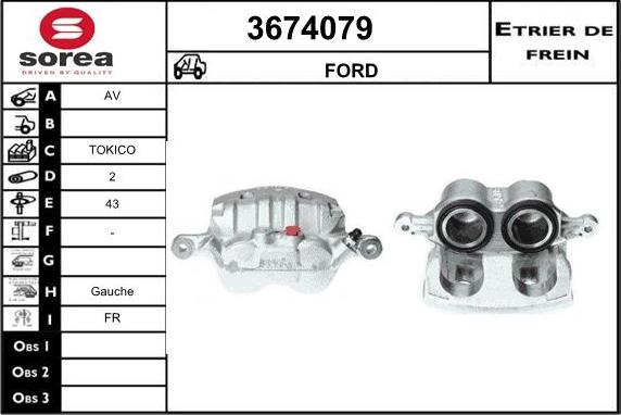 Sera 3674079 - Гальмівний супорт autocars.com.ua