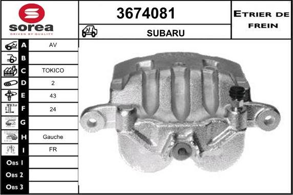 Sera 3674081 - Гальмівний супорт autocars.com.ua