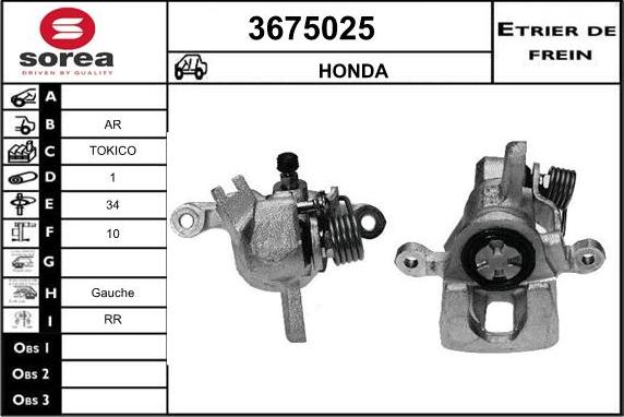 Sera 3675025 - Тормозной суппорт autodnr.net