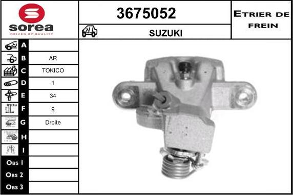 Sera 3675052 - Гальмівний супорт autocars.com.ua