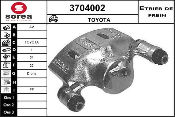 Sera 3704002 - Гальмівний супорт autocars.com.ua