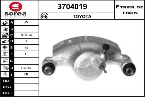 Sera 3704019 - Гальмівний супорт autocars.com.ua