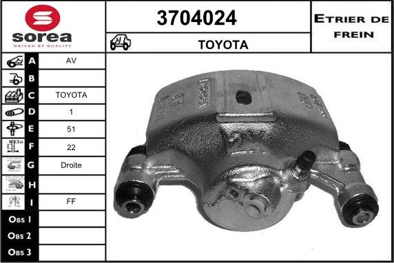 Sera 3704024 - Гальмівний супорт autocars.com.ua