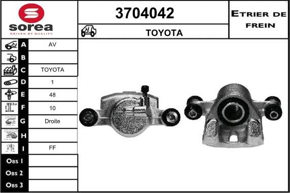 Sera 3704042 - Гальмівний супорт autocars.com.ua