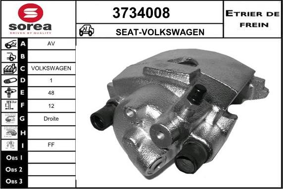 Sera 3734008 - Гальмівний супорт autocars.com.ua