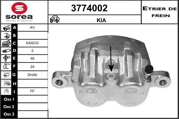 Sera 3774002 - Гальмівний супорт autocars.com.ua