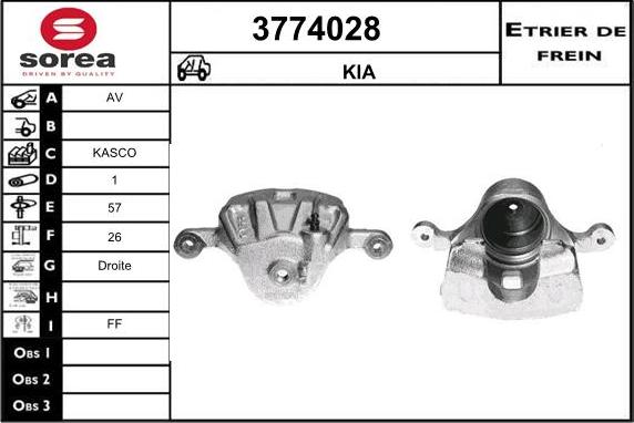 Sera 3774028 - Гальмівний супорт autocars.com.ua