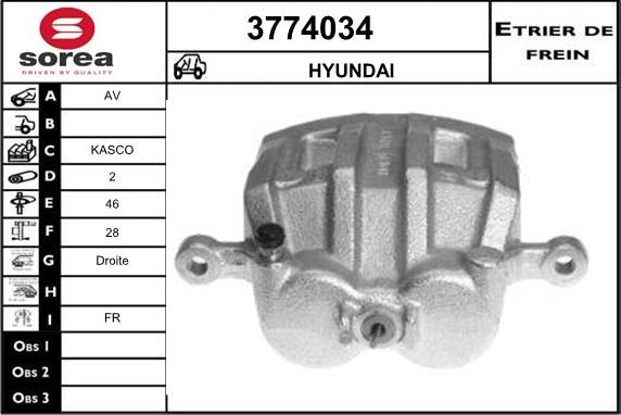 Sera 3774034 - Гальмівний супорт autocars.com.ua