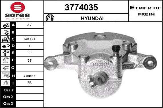 Sera 3774035 - Гальмівний супорт autocars.com.ua