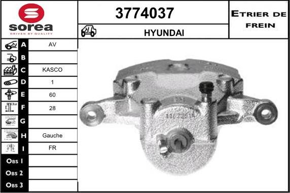 Sera 3774037 - Гальмівний супорт autocars.com.ua