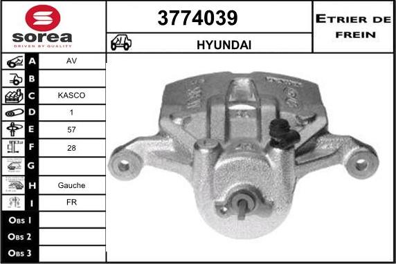 Sera 3774039 - Тормозной суппорт autodnr.net