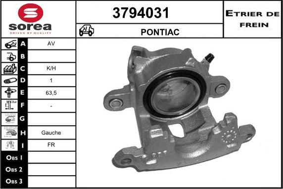Sera 3794031 - Гальмівний супорт autocars.com.ua