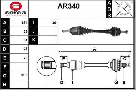 Sera AR340 - Приводной вал autodnr.net