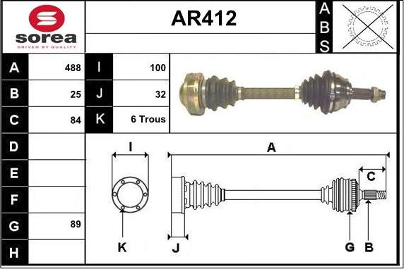 Sera AR412 - Приводний вал autocars.com.ua