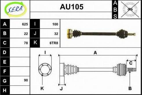 Sera AU105 - Приводний вал autocars.com.ua