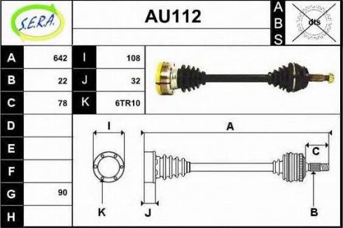 Sera AU112 - Приводний вал autocars.com.ua