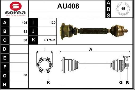 Sera AU408 - Приводной вал autodnr.net