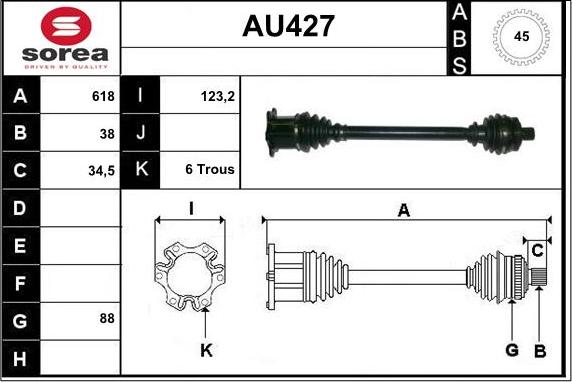 Sera AU427 - Приводной вал autodnr.net