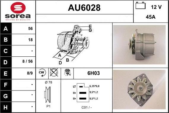 Sera AU6028 - Генератор autocars.com.ua