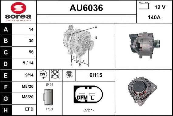 Sera AU6036 - Генератор autocars.com.ua