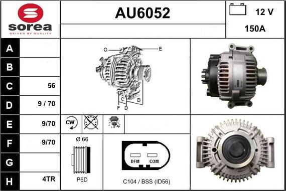 Sera AU6052 - Генератор autocars.com.ua