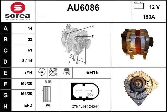 Sera AU6086 - Генератор autocars.com.ua