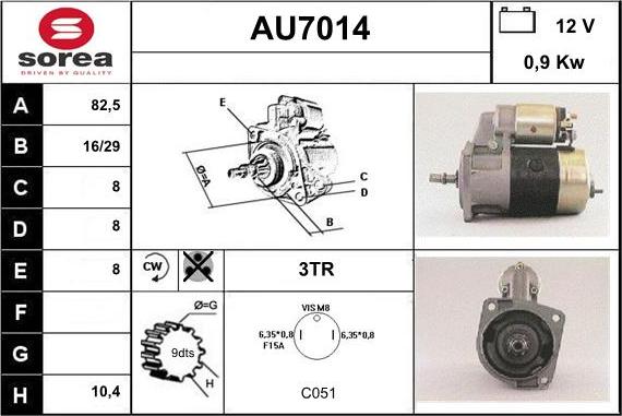 Sera AU7014 - Стартер autocars.com.ua