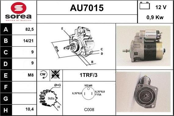 Sera AU7015 - Стартер autocars.com.ua