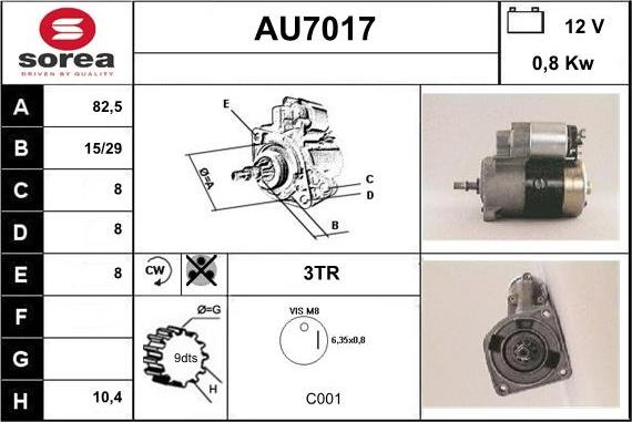 Sera AU7017 - Стартер autocars.com.ua