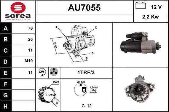 Sera AU7055 - Стартер autocars.com.ua