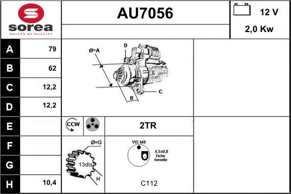 Sera AU7056 - Стартер autocars.com.ua