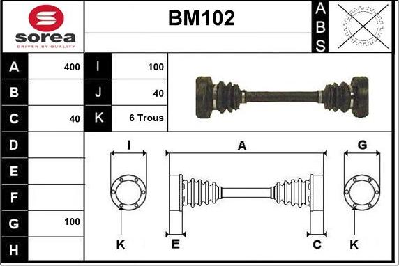 Sera BM102 - Приводний вал autocars.com.ua