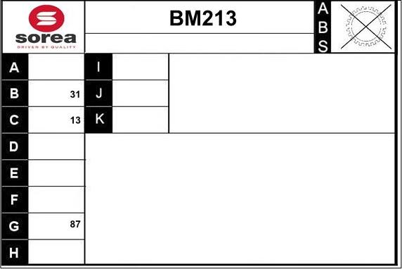 Sera BM213 - Приводний вал autocars.com.ua