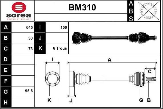 Sera BM310 - Приводний вал autocars.com.ua