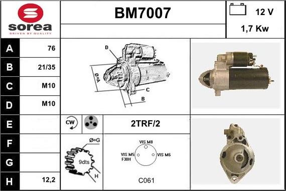 Sera BM7007 - Стартер autodnr.net