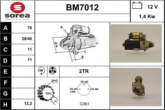 Sera BM7012 - Стартер autodnr.net