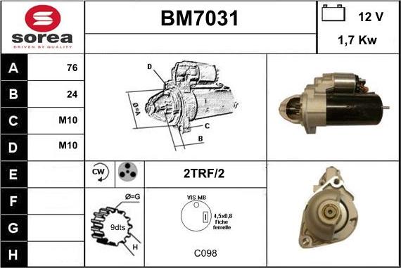 Sera BM7031 - Стартер autodnr.net