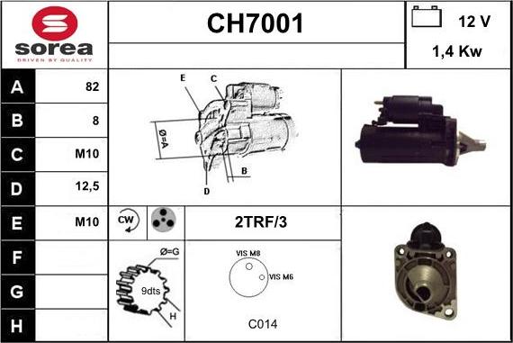 Sera CH7001 - Стартер autocars.com.ua