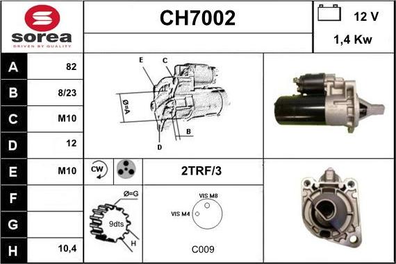 Sera CH7002 - Стартер autocars.com.ua