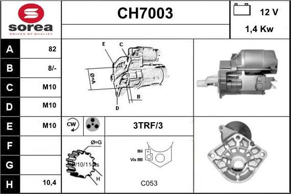 Sera CH7003 - Стартер autocars.com.ua