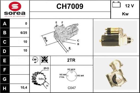 Sera CH7009 - Стартер autocars.com.ua