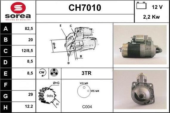 Sera CH7010 - Стартер autocars.com.ua