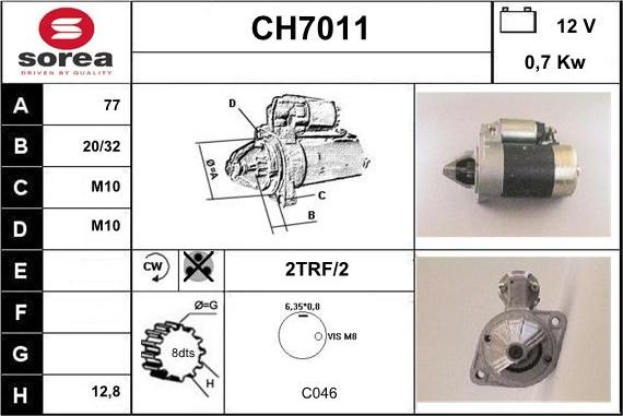 Sera CH7011 - Стартер autocars.com.ua