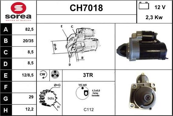 Sera CH7018 - Стартер autocars.com.ua